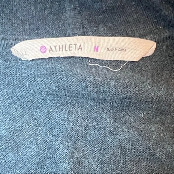 Athleta Navy Cashmere Blend Open Front Cardigan Sweater Size Medium - Picture 4 of 5